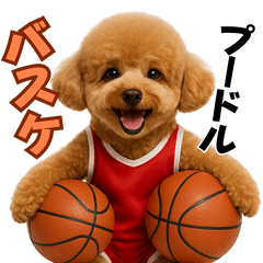 [LINEスタンプ] 使える！バスケプードル