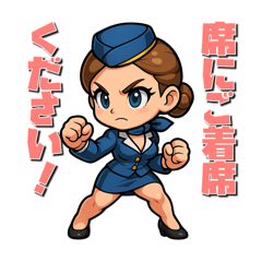 [LINEスタンプ] 戦う女性（マスコット）