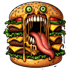 [LINEスタンプ] [アレンジ用]バーガーモンスター