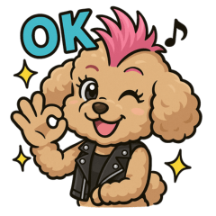 [LINEスタンプ] パンクなトイプードル！