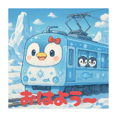 [LINEスタンプ] かわいいペンギン電車です！