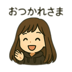 [LINEスタンプ] パーカーカップル日本語
