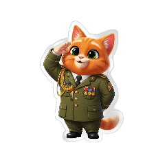 [LINEスタンプ] 【敬礼猫③】