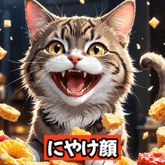 [LINEスタンプ] リアルアニメキャット - 40 Expressions