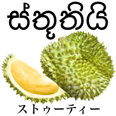 [LINEスタンプ] 熟した ドリアン 【シンハラ語】スリランカ