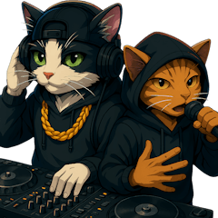 [LINEスタンプ] MC TORATA ＆ DJ BUNTA(猫のとらたとぶんた)