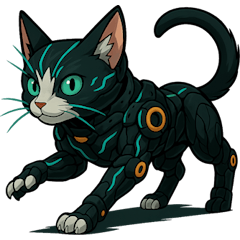 [LINEスタンプ] サイバー猫のぶんた