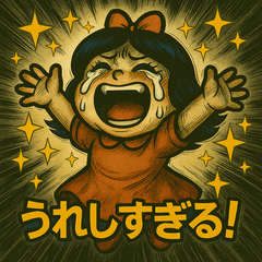 [LINEスタンプ] ゆる→劇画の落差で女の子の感情爆発