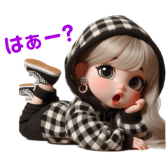 [LINEスタンプ] ギンガムチェック✨ギャルの日常(再販)