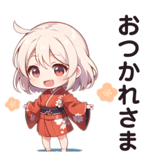 [LINEスタンプ] 着物むすめの日常スタンプ