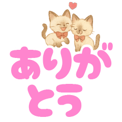 [LINEスタンプ] シャム猫mimi♪デカ文字スタンプ