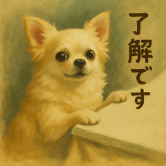 [LINEスタンプ] ちわわのもも、絵画風。