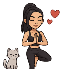 [LINEスタンプ] ヨガ女子と猫の引き寄せアファメーション3