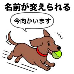 [LINEスタンプ] 名前入れダックス：スムースレッド