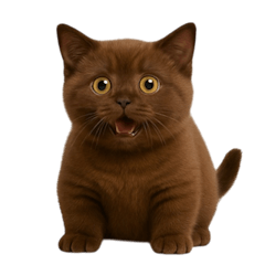 [LINEスタンプ] ダークブラウンの太った子猫 （NT）