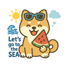 [LINEスタンプ] まめしばサマーバケーション
