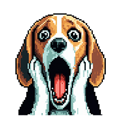 [LINEスタンプ] 言葉なしのリアクションをするビーグル