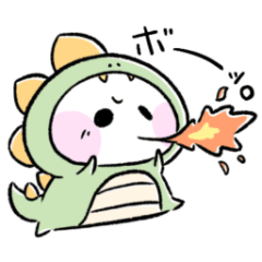 [LINEスタンプ] しろまる。のゆるいスタンプ【恐竜ごっこ】の画像（メイン）