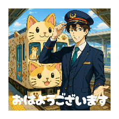 [LINEスタンプ] 車掌さんとデコレーション電車