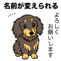 [LINEスタンプ] 名前入りダックス：ロングチョコイエロー