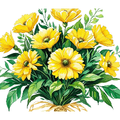 [LINEスタンプ] あなたへ贈る花束、さわやか黄色♡