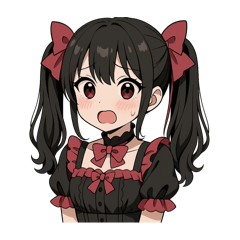 [LINEスタンプ] ゴスロリ黒髪ツインテール