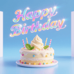 [LINEスタンプ] 3d 高クオリティー 誕生日ケーキ