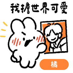 [LINEスタンプ] 社畜うさぎ、ついに推しとご対面(オレンジ)