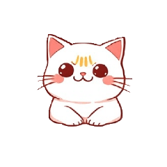 [LINEスタンプ] もちふわねこ（シロ）