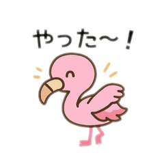 [LINEスタンプ] フラミンゴ、日本語バージョン