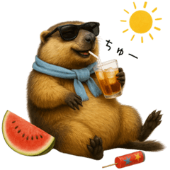 [LINEスタンプ] マーモット盛り合わせ 4 【夏盛り】