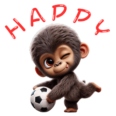 [LINEスタンプ] 子供ゴリラ×サッカー！3Dリアル