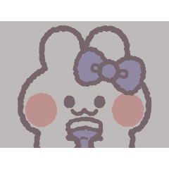 [LINEスタンプ] 動くうしゃぎ！！1-2 紫色