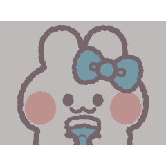 [LINEスタンプ] 動くうしゃぎ！！1-2 水色