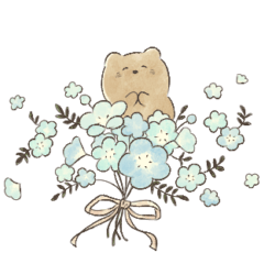 [LINEスタンプ] ネモフィラとくまさん