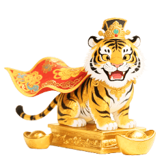 [LINEスタンプ] 国超が宝物を献上し、金宝虎神が祝福する