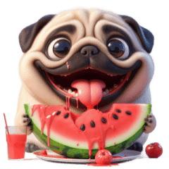 [LINEスタンプ] 暑さでやばいパグ犬