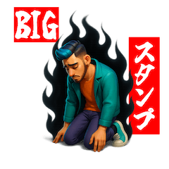 [LINEスタンプ] 落ち込む男性（BIGスタンプ）