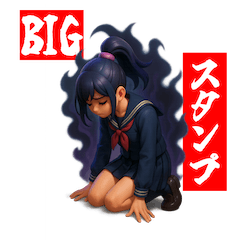[LINEスタンプ] 落ち込む女性（BIGスタンプ）