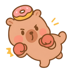 [LINEスタンプ] ドーナツが大好きなカピバラ （NT）