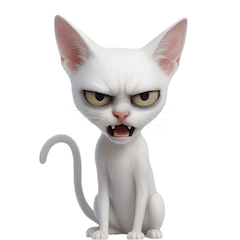 [LINEスタンプ] かわいい細身の白猫 （NT）