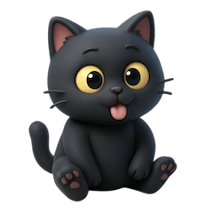 [LINEスタンプ] かわいい黒猫  (NT)
