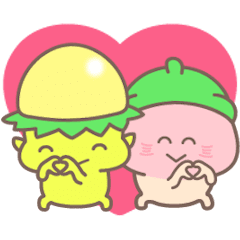 [LINEスタンプ] 【台湾】かっぱときのこ君