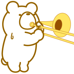 [LINEスタンプ] クマだってトロンボーンを吹きます。