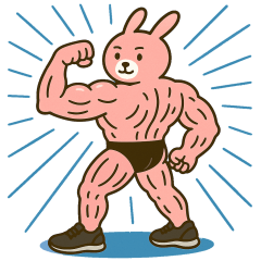 [LINEスタンプ] ムキムキうさぎベーシック