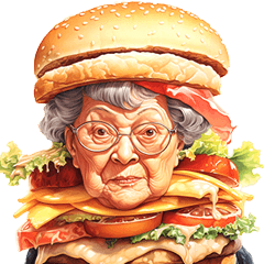 [LINEスタンプ] ハンバーガーおばあちゃん