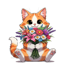 [LINEスタンプ] 【花束猫 1】