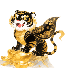 [LINEスタンプ] 富の波 黒金虎神