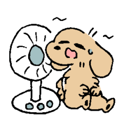 [LINEスタンプ] 夏のあしのみじかいいぬ