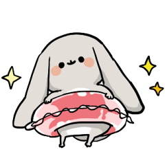 [LINEスタンプ] グレーのロップイヤーさん【夏】